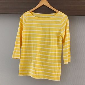 Ann Taylor LOFT Yellow/White Striped Top (M) EUC**